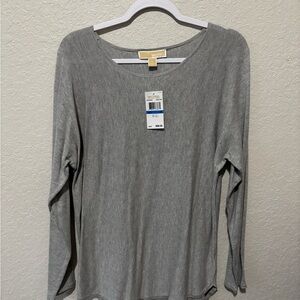Michael Kors Heather Gray Long Sleeve Top
